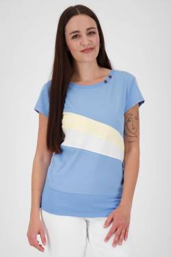 Eyecatcher Damen-T-Shirt CleaAK im Color-Streifen-Design Hellblau von alifeandkickin