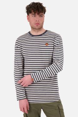 Herren Longsleeve AlexAK Z mit Streifen Dunkelblau von alifeandkickin