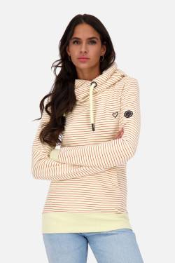 Hoodie Damen SarahAK Z mit Streifen Beige von alifeandkickin