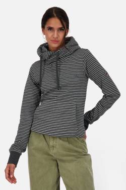 Hoodie Damen SarahAK Z mit Streifen Schwarz von alifeandkickin