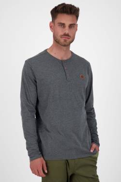 JoshAK A Langarmshirt Herren mit Knöpfen Schwarz von alifeandkickin