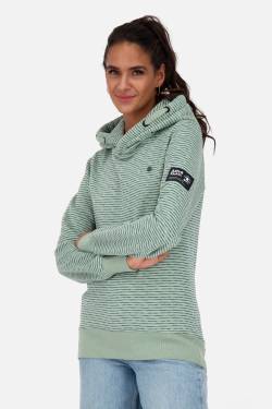 Kapuzenpullover Damen SarinaAK Z im Streifendesign Hellgrün von alifeandkickin