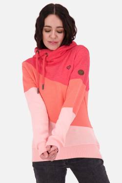 Kapuzensweatshirt StacyAK A im dreifarbigen Design für Frauen Rosa von alifeandkickin