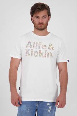 Logo IconAK: Trendiges Kurzarmshirt Herren mit Statement-Frontdruck Weiß von alifeandkickin