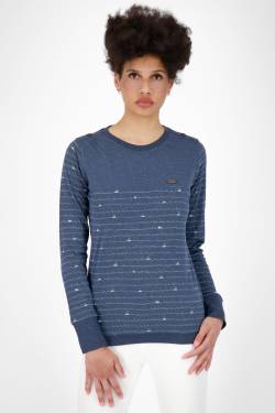 Modisches Damen Longsleeve mit Muster - LeonieAK B Dunkelblau von alifeandkickin