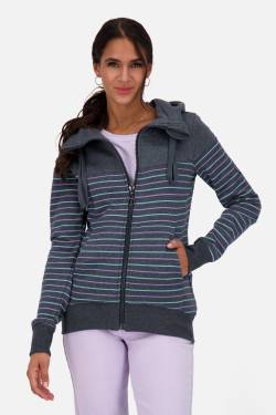 Sweatjacke Damen PalinaAK Z mit Streifendesign Dunkelblau von alifeandkickin