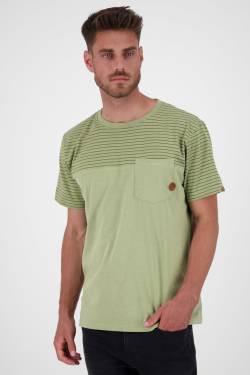 T-Shirt Herren im Streifenlook LeopoldAK Z Grün von alifeandkickin