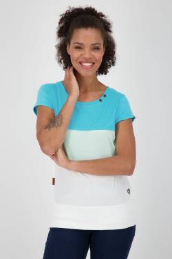 Vielseitiges Damenshirt CoraAK - Casualmode mit Schwung Blau von alifeandkickin