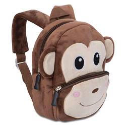 Kinderrucksack für Kleinkinder Kindergarten Rucksack für Kinder Backpack Schultasche Tier-Rucksäcke 1-4 Jahre, Robust, Leichtgewichtig, Flauschig & ergonomische Träger (AFFE) von all Kids United