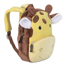 Kinderrucksack für Kleinkinder Kindergarten Rucksack für Kinder Backpack Schultasche Tier-Rucksäcke 1-4 Jahre, Robust, Leichtgewichtig, Flauschig & ergonomische Träger (Giraffe) von all Kids United