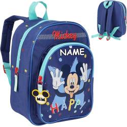 Kinder Rucksack - Disney - Mickey Mouse - inkl. Name - Tasche - wasserfest & beschichtet - Kinderrucksack - 2 Fächer - groß Kind - Jungen Mädchen - Kindergart.. von alles-meine.de GmbH