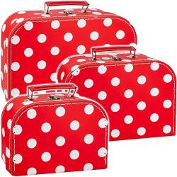 alles-meine.de GmbH 3 TLG. Set Kinderkoffer/Koffer - in 3 verschiedenen Größen - Punkte - rot & weiß - Kofferset - ideal für Spielzeug und als Geldgeschenk - Mädchen & Ju.. von alles-meine.de GmbH