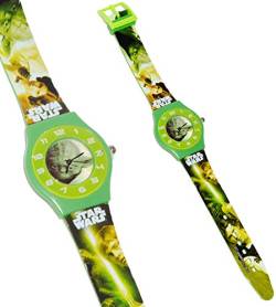 alles-meine.de GmbH Armbanduhr - Star Wars - Yoda/Jedi - incl. Name - 3-D Effekt Motiv - Analog - passend für Kinder & Erwachsene - Kinderuhr/Lernuhr - Kunststoff Armband.. von alles-meine.de GmbH