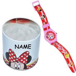 alles-meine.de GmbH Kinderuhr - Disney Minnie Mouse + Aufbewahrungsdose/Uhrenbox incl. Name - für Mädchen - Quarz Analog Lernuhr - Quarzuhr/Box Dose - Kinder-Armbanduhr M.. von alles-meine.de GmbH