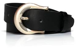 almela - Gürtel Damen - Echtem Leder - 4 cm breit - Ledergürtel - Damengürtel - 40mm - Gürteldamen - Jeansgürtel - Women's leather belt - Schwarz, 110 von almela