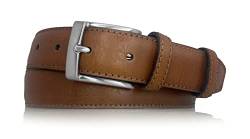 almela - Gürtel herren - Herrengürtel - Ledergürtel - Geprägtes Leder - Klassischer Stil - 3 cm breit - 30mm - Kürzbar - Men's leather belt - Hellbraun, 105 von almela