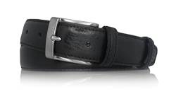 almela - Gürtel herren - Herrengürtel - Ledergürtel - Geprägtes Leder - Klassischer Stil - 3 cm breit - 30mm - Kürzbar - Men's leather belt - Schwarz, 115 von almela