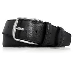 almela - Gürtel mit geheimfach - Herren und Damen - Echtes Leder - Tresorgürtel mit reißverschluß leder - 4 cm breit - innenreißverschluss - 40 mm - Money Belt - Schwarz, 100 von almela