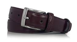 almela - Klassiborer Herren gürtel - Rindsleder - Herrengürtel zum Anzug - 3cm breit - 30mm - Ledergürtel - Kürzbar - Leather belt for men - Bordeaux, 100 von almela