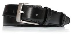 almela - Klassischer Herren gürtel - Rindsleder - Herrengürtel zum Anzug - 3cm breit - 30mm - Ledergürtel - Kürzbar - Leather belt for men - Schwarz, 105 von almela