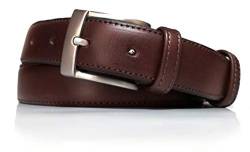 almela | Leder herren gürtel | Klassisch Ledergürtel | Herrengürtel Echets Leder | 3cm breit - 30mm | Kürzbar | Belt for men - Braun, 100 von almela