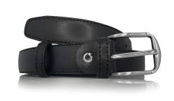 almela | Leder herren gürtel | Klassisch Ledergürtel | Herrengürtel Echets Leder | 3cm breit - 30mm | Kürzbar | Belt for men - Schwarz, 95 von almela