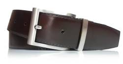 almela - Wendegürtel | Gürtel | Ledergürtel | Drehschnalle | 3 cm breit | Echtes Leder | 3 mm | Reversible men's belt (Schwarz/Braun | 30mm, 100) von almela