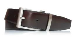 almela - Wendegürtel | Gürtel | Ledergürtel | Drehschnalle | 3 cm breit | Echtes Leder | 3 mm | Reversible men's belt (Schwarz/Braun | 30mm, 110) von almela