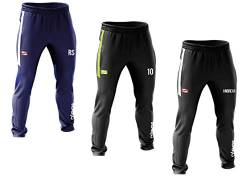 alpas Trainingshose/Jogginghose mit Druck für Kinder Gr. 116 bis 176 (Name, Nummer, Initialen) Dynamic, Farbe: schwarz/weiß, Größe: 152 von alpas