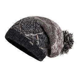 McRon Damen Gefütterte Beanie Wintermütze Faye Natur von alpengoa