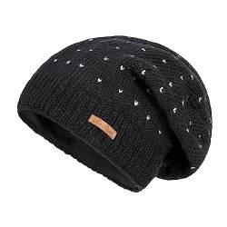 alpengoa McRon Damen Gefütterte Beanie Wintermütze Modell Lizzy Schwarz von alpengoa