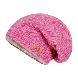 alpengoa McRon Damen Gefütterte Beanie Wollmütze Modell Lizzy Pink von alpengoa