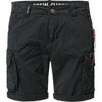 ALPHA INDUSTRIES Herren Cargoshorts schwarz Baumwolle Slim Fit von alpha industries