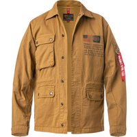 ALPHA INDUSTRIES Herren Fieldjacket braun Baumwolle unifarben von alpha industries