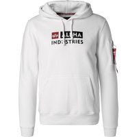 ALPHA INDUSTRIES Herren Hoodie weiß Baumwolle unifarben von alpha industries