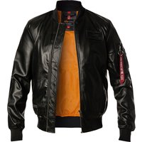 ALPHA INDUSTRIES Herren Jacke schwarz Kunstleder unifarben von alpha industries