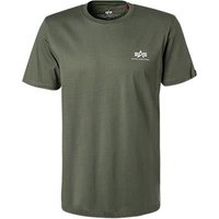 ALPHA INDUSTRIES Herren T-Shirt grün Baumwolle von alpha industries