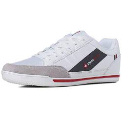 alpine swiss Herren Stefan Weiß Suede Trim Retro Fashion Sneakers 15 M US von alpine swiss