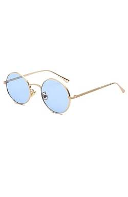 alslovkar Runde Sonnenbrille - Damen Runde Brille Vintage Kleine Gläser UV400 Schutz John Lennon Retro Stil, blau von alslovkar