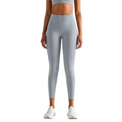 altiland Damen No Front Seam Sport Gym Leggings High Waist Sporthose Yogahose Blickdicht 7/8 Laufhose (Rhino Grey,L) von altiland