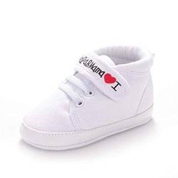 Amison Niedlich Baby Säugling Kind Junge Mädchen weiche Sohle Leinwand Sneaker Kleinkind Schuhe (0-6 Monate, Weiß) von amison
