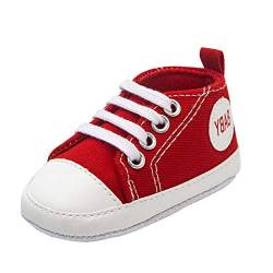Amison Niedlich Baby Säugling Kind Junge Mädchen weiche Sohle Leinwand Sneaker Kleinkind Schuhe (12-18 Monate, Rot) von amison
