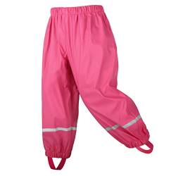 amiyan Kinder Regenhose wasserdichte Atmungsaktiv Buddelhose Matschhose für Mädchen Jungen Rose 110/116 von amiyan