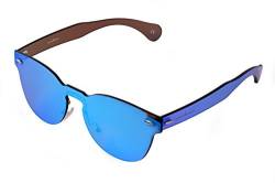 amoloma Rahmenlose Randlose Nur Glas Sonnenbrille Rund Blau von amoloma