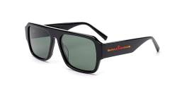 amoloma Sonnenbrille Pilotenbrille für Damen und Herren unisex klassische Brille aus Acetat Retro Vintage UV400 polarisiert (Schwarz) von amoloma