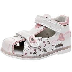 amropi Baby Mädchen Geschlossen Zehe Weiche Sohle Sandalen Riemchen Wander Schuhe (Weiß,22 EU) von amropi