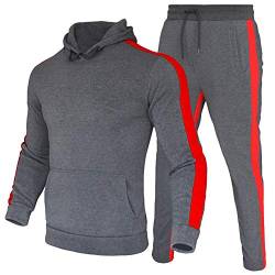 amropi Herren Trainingsanzug Jogginganzug Männer Kapuzenpullover und Jogginghose Sportanzug (Grau,5XL) von amropi