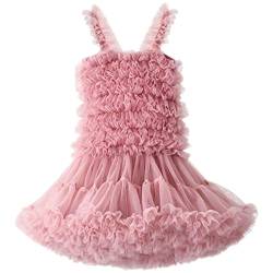 amropi Kinder Mädchen Kleider Tutu Kleid Prinzessin Tüllrock ärmellose Kleidung Sommer Rosa,3-4 Jahre von amropi