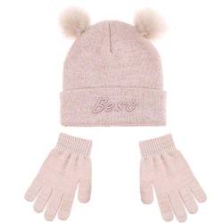 amropi Mädchen Kinder Mütze Handschuhe und Schal Set Bausatz Winterwärme (Pink, 6-9 Jahre) von amropi