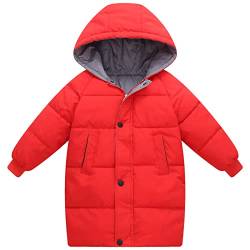 amropi Mantel Kinder Mädchen Jacke mit Kapuze Winterjacke Wintermantel Kinderjacke Rot,3-4 Jahre von amropi